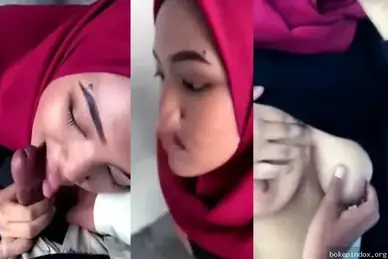 Ukhti Hijab Merah Crot Full di Mulut Sampe Netes